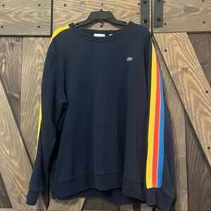 Lacoste Sport Men's Navy Sweatshirt with Multicolor Stripes